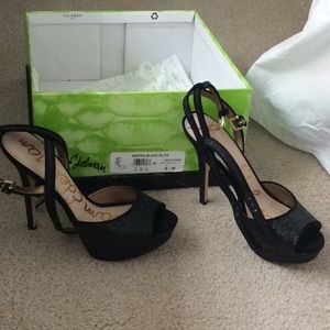Size 8 Sam Edelman Black Glitz Nadine Pumps